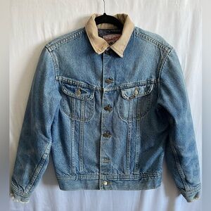Vintage 90s Lee Storm Rider Blanket Lined Denim Jacket Size36 Regular Distressed